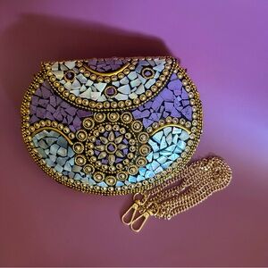 New Ramla Beverly Hills Handmade Crossbody Clutch
